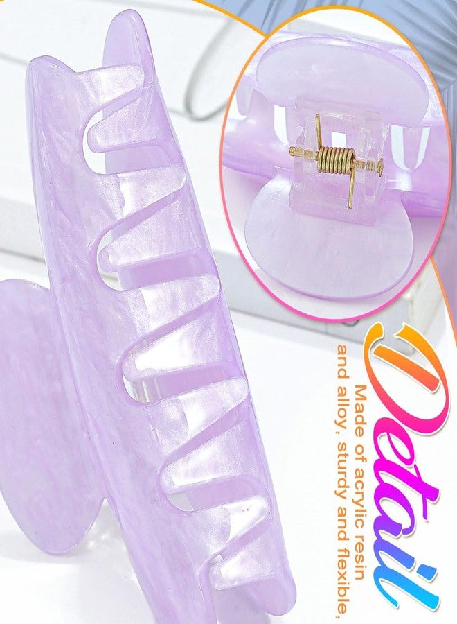 CAKURE Acrylic Hair Clips Pink Cute Claw Clips Medium Claw Hair Clip Hair Accessories for Women (Pack of 2) (d-light pink&purple) - Image 4